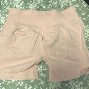 Pink High-Waisted Workout Shorts